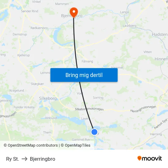 Ry St. to Bjerringbro map