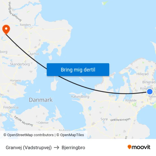 Granvej (Vadstrupvej) to Bjerringbro map