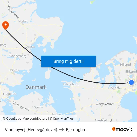 Vindebyvej (Herlevgårdsvej) to Bjerringbro map