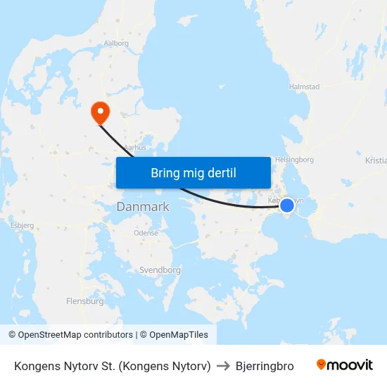 Kongens Nytorv St. (Kongens Nytorv) to Bjerringbro map