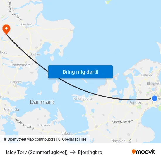 Islev Torv (Sommerfuglevej) to Bjerringbro map