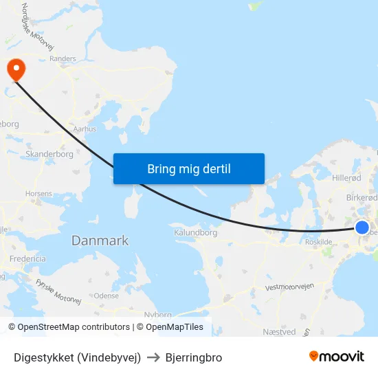 Digestykket (Vindebyvej) to Bjerringbro map