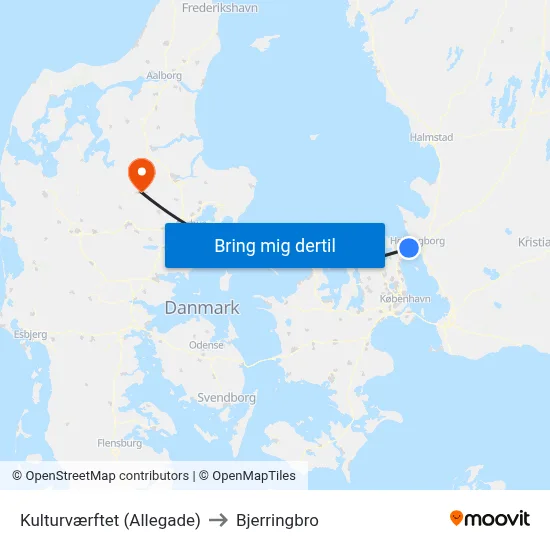 Kulturværftet (Allegade) to Bjerringbro map