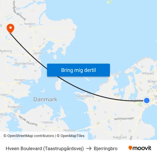Hveen Boulevard (Taastrupgårdsvej) to Bjerringbro map