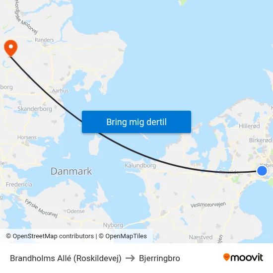 Brandholms Allé (Roskildevej) to Bjerringbro map