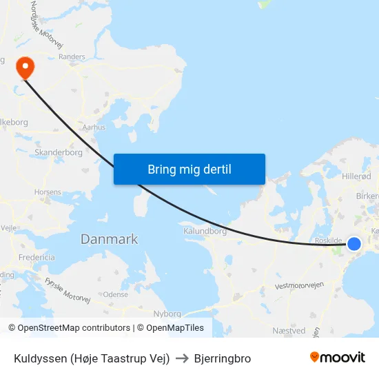 Kuldyssen (Høje Taastrup Vej) to Bjerringbro map