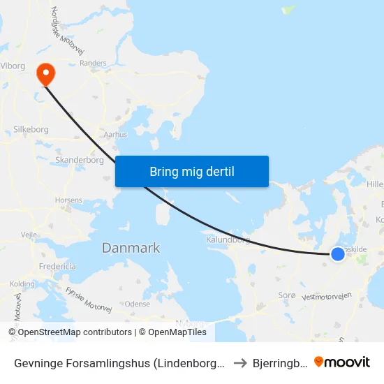 Gevninge Forsamlingshus (Lindenborgvej) to Bjerringbro map