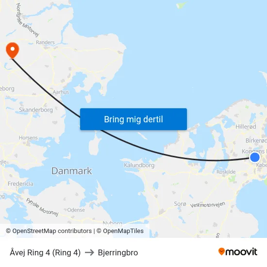 Åvej Ring 4 (Ring 4) to Bjerringbro map