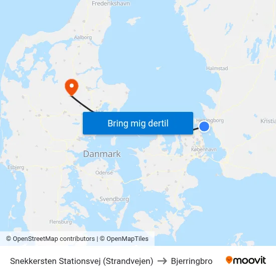 Snekkersten Stationsvej (Strandvejen) to Bjerringbro map