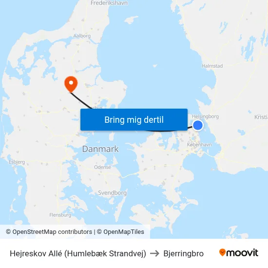 Hejreskov Allé (Humlebæk Strandvej) to Bjerringbro map