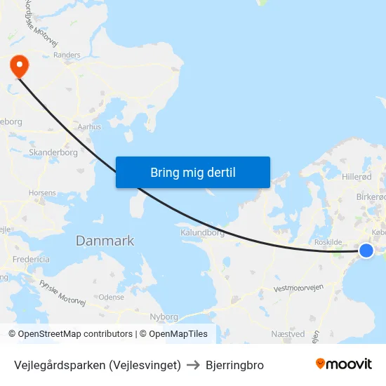 Vejlegårdsparken (Vejlesvinget) to Bjerringbro map