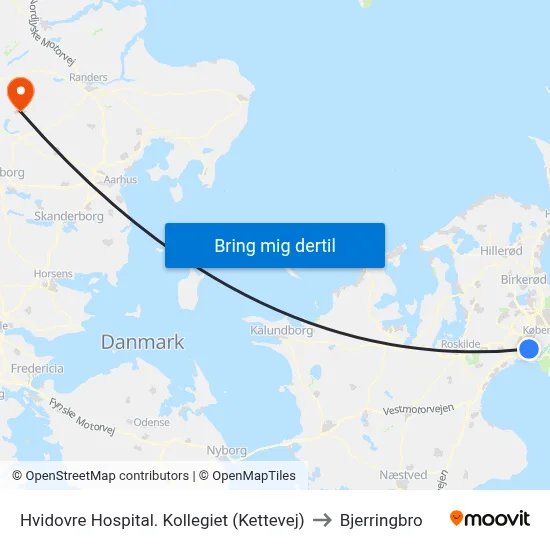 Hvidovre Hospital. Kollegiet (Kettevej) to Bjerringbro map