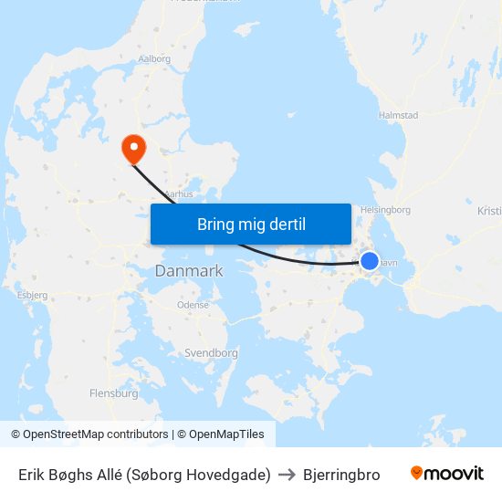 Erik Bøghs Allé (Søborg Hovedgade) to Bjerringbro map