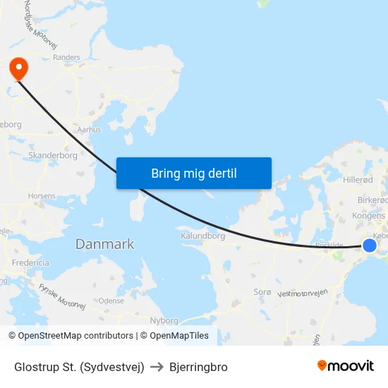 Glostrup St. (Sydvestvej) to Bjerringbro map