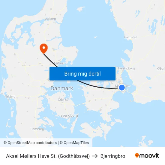 Aksel Møllers Have St. (Godthåbsvej) to Bjerringbro map