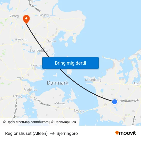 Regionshuset (Alleen) to Bjerringbro map