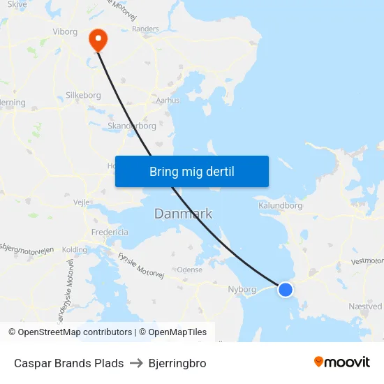 Caspar Brands Plads to Bjerringbro map