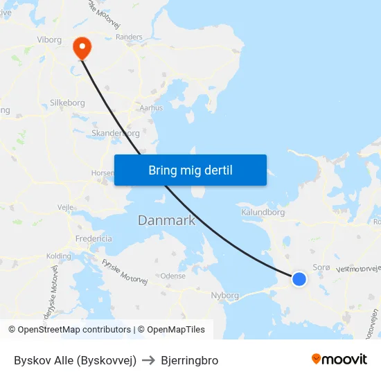 Byskov Alle (Byskovvej) to Bjerringbro map