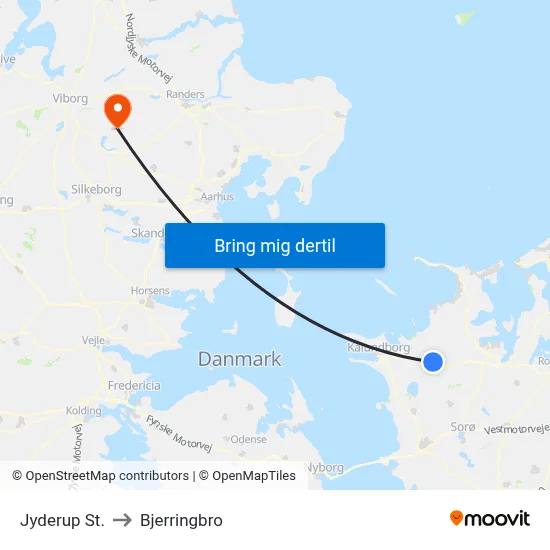 Jyderup St. to Bjerringbro map