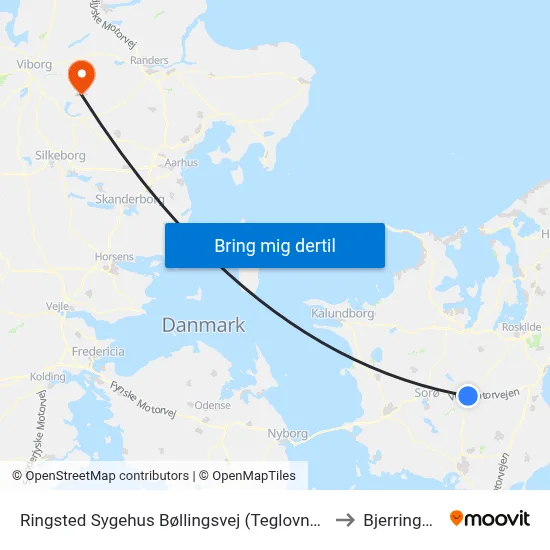 Ringsted Sygehus Bøllingsvej (Teglovnsvej) to Bjerringbro map