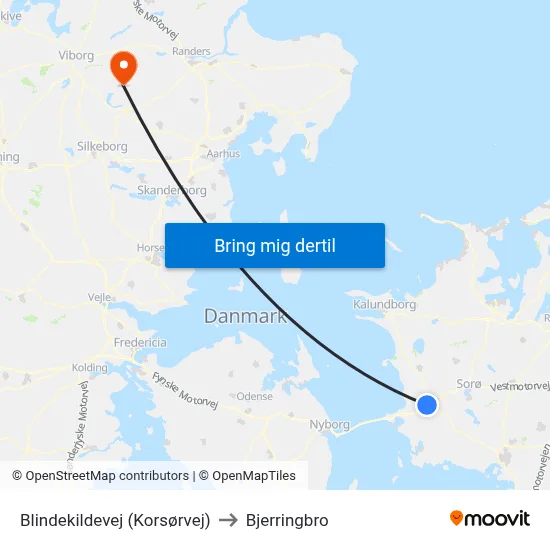 Blindekildevej (Korsørvej) to Bjerringbro map