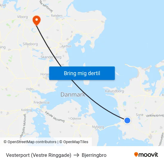 Vesterport (Vestre Ringgade) to Bjerringbro map