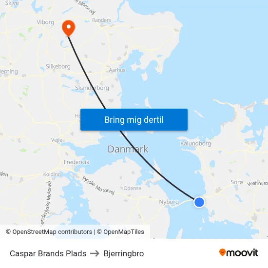 Caspar Brands Plads to Bjerringbro map
