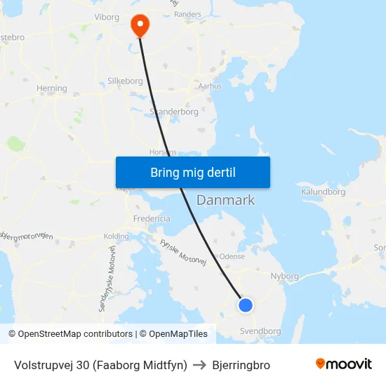 Volstrupvej 30 (Faaborg Midtfyn) to Bjerringbro map