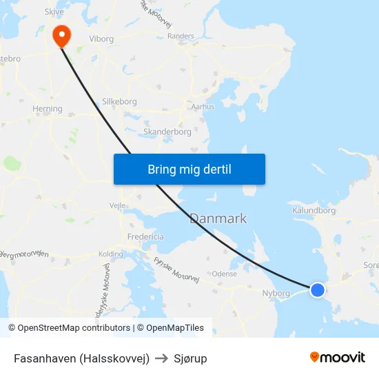 Fasanhaven (Halsskovvej) to Sjørup map