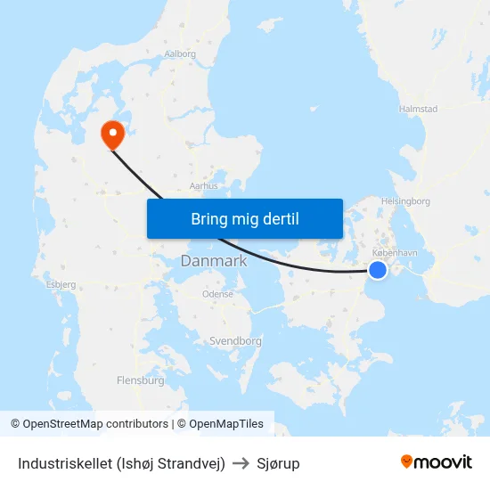 Industriskellet (Ishøj Strandvej) to Sjørup map