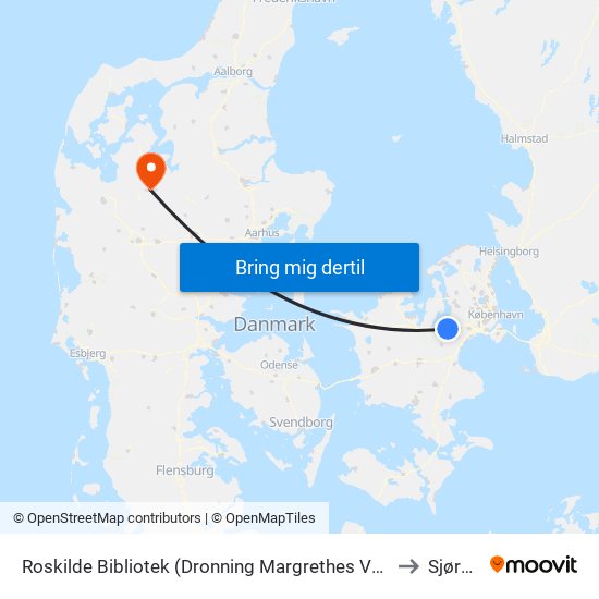 Roskilde Bibliotek (Dronning Margrethes Vej) to Sjørup map