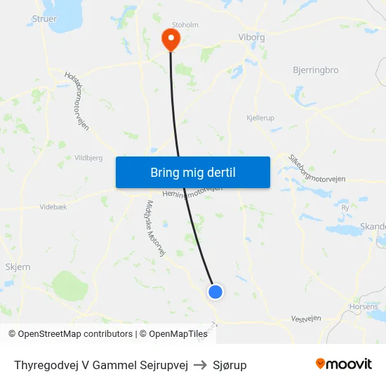 Thyregodvej V Gammel Sejrupvej to Sjørup map