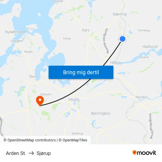 Arden St. to Sjørup map