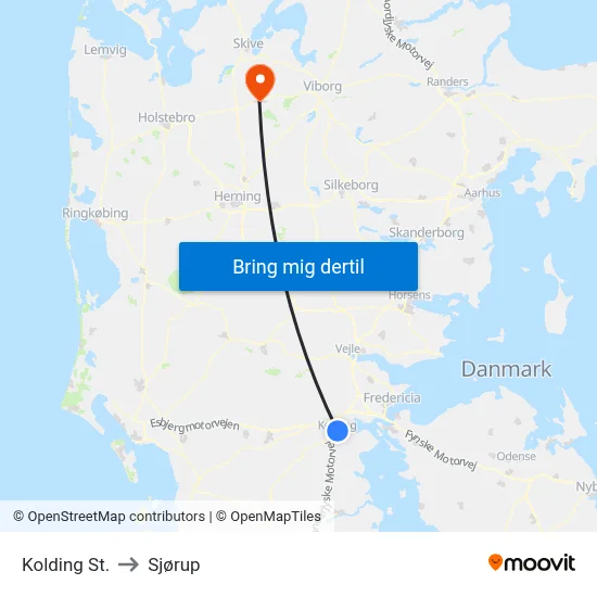 Kolding St. to Sjørup map