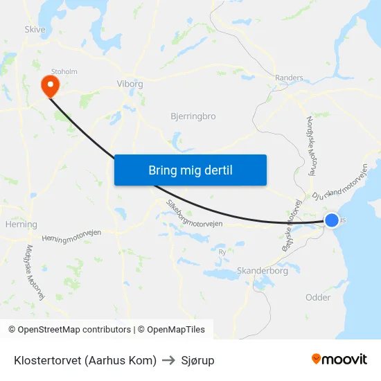 Klostertorvet (Aarhus Kom) to Sjørup map