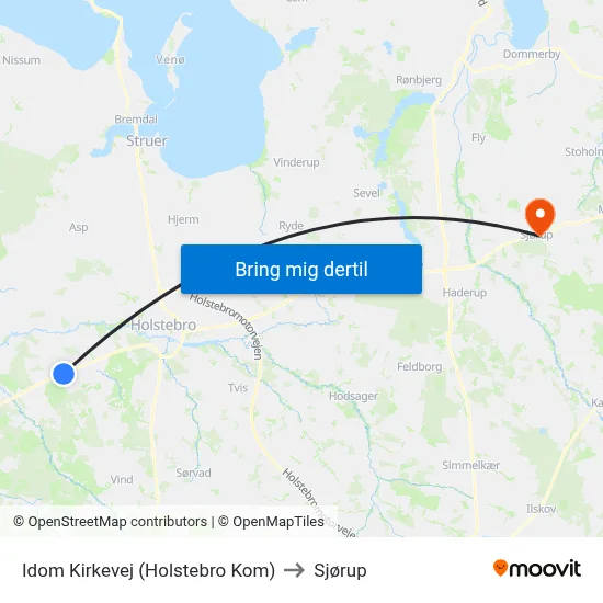 Idom Kirkevej (Holstebro Kom) to Sjørup map