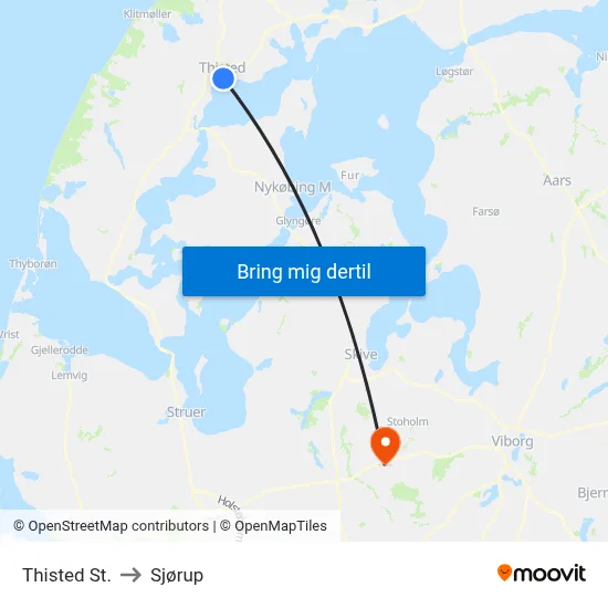 Thisted St. to Sjørup map
