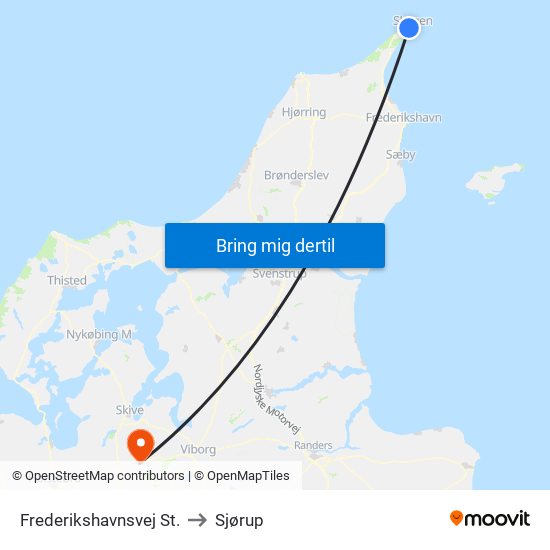 Frederikshavnsvej St. to Sjørup map