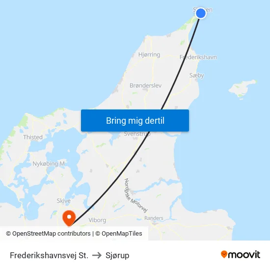 Frederikshavnsvej St. to Sjørup map