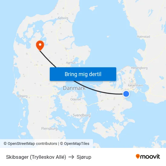 Skibsager (Trylleskov Allé) to Sjørup map