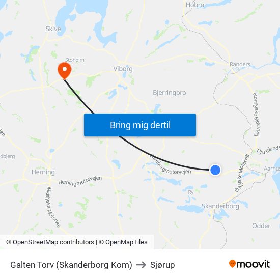 Galten Torv (Skanderborg Kom) to Sjørup map