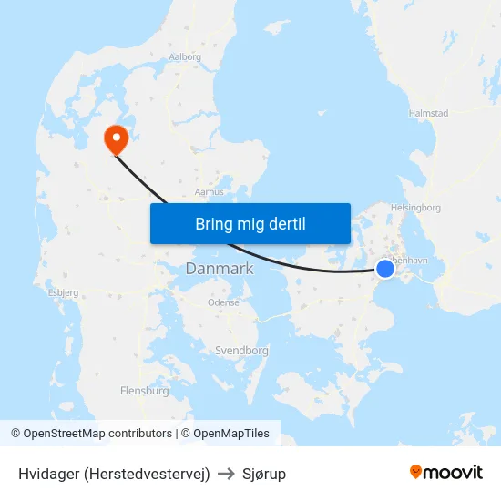 Hvidager (Herstedvestervej) to Sjørup map