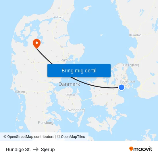 Hundige St. to Sjørup map