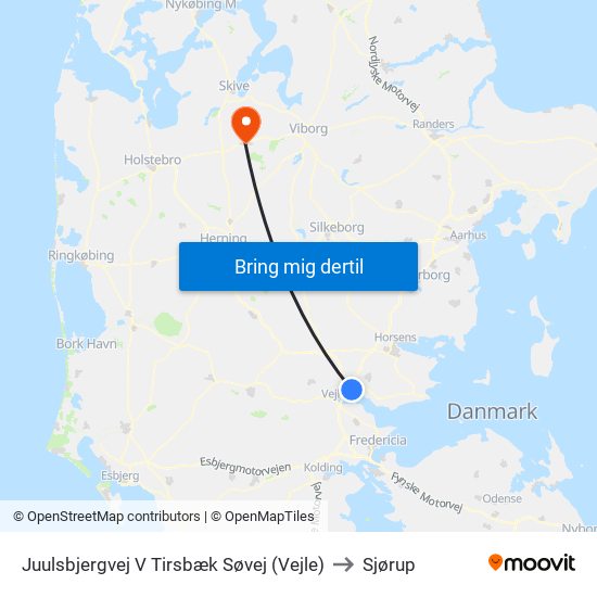 Juulsbjergvej V Tirsbæk Søvej (Vejle) to Sjørup map