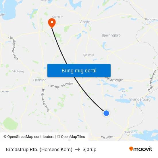 Brædstrup Rtb. (Horsens Kom) to Sjørup map
