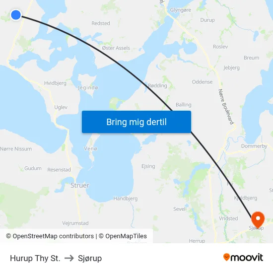 Hurup Thy St. to Sjørup map