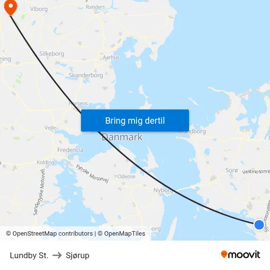 Lundby St. to Sjørup map