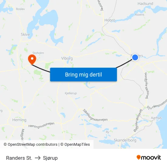 Randers St. to Sjørup map