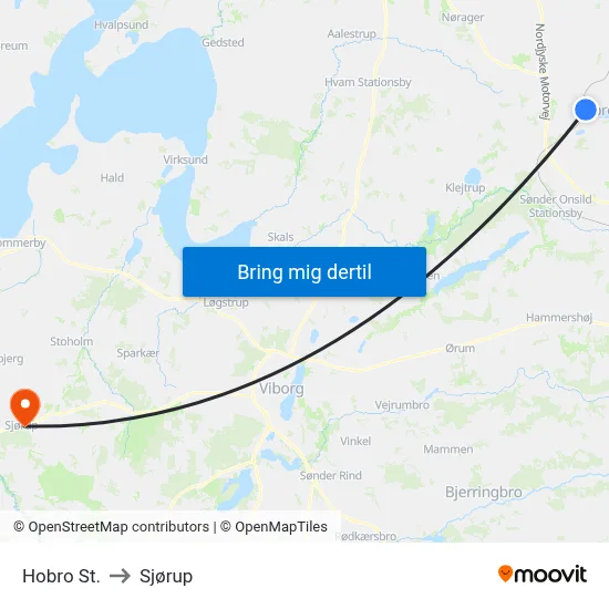 Hobro St. to Sjørup map