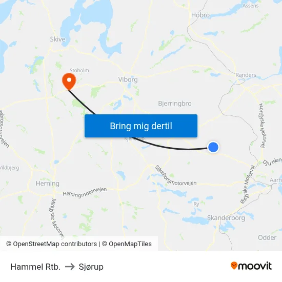 Hammel Rtb. to Sjørup map